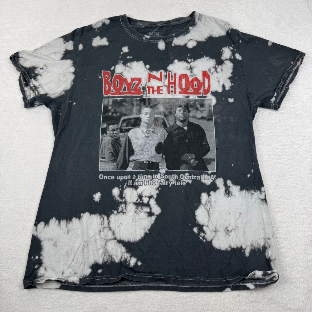 Boyz N The Hood Graphic T-Shirt Mens Medium Black Bleach Tie Dye Movie Tee
